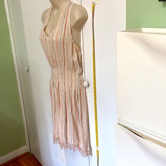 BECCA by REBECCA Coastal Shorts Romper Swim Coverup Striped Shimmery Back Ties - Picture 6 of 16